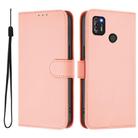 For Tecno Pop 4 Pro Skin Feel Solid Color Leather Phone Case with Lanyard(Pink) - 2