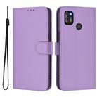 For Tecno Pop 4 Pro Skin Feel Solid Color Leather Phone Case with Lanyard(Lavender Purple) - 2