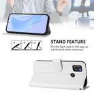 For Tecno Pop 4 Pro Skin Feel Solid Color Leather Phone Case with Lanyard(White) - 3