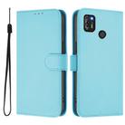 For Tecno Pop 4 Pro Skin Feel Solid Color Leather Phone Case with Lanyard(Sky Blue) - 2