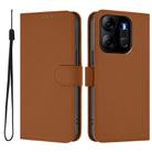 For Tecno Pop 7 / 7 Pro Skin Feel Solid Color Leather Phone Case with Lanyard(Brown) - 2