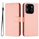 For Tecno Pop 7 / 7 Pro Skin Feel Solid Color Leather Phone Case with Lanyard(Pink) - 2