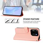 For Tecno Pop 7 / 7 Pro Skin Feel Solid Color Leather Phone Case with Lanyard(Pink) - 3
