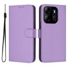 For Tecno Pop 7 / 7 Pro Skin Feel Solid Color Leather Phone Case with Lanyard(Lavender Purple) - 2