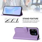 For Tecno Pop 7 / 7 Pro Skin Feel Solid Color Leather Phone Case with Lanyard(Lavender Purple) - 3