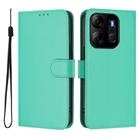 For Tecno Pop 7 / 7 Pro Skin Feel Solid Color Leather Phone Case with Lanyard(Green) - 2