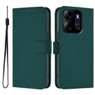 For Tecno Pop 7 / 7 Pro Skin Feel Solid Color Leather Phone Case with Lanyard(Dark Green) - 2