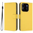 For Tecno Pop 7 / 7 Pro Skin Feel Solid Color Leather Phone Case with Lanyard(Lemon Yellow) - 2