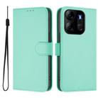 For Tecno Pop 7 / 7 Pro Skin Feel Solid Color Leather Phone Case with Lanyard(Mint Green) - 2