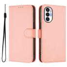 For Tecno Pova 3 Skin Feel Solid Color Leather Phone Case with Lanyard(Pink) - 2