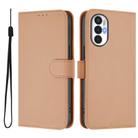 For Tecno Pova 3 Skin Feel Solid Color Leather Phone Case with Lanyard(Nude) - 2