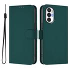 For Tecno Pova 3 Skin Feel Solid Color Leather Phone Case with Lanyard(Dark Green) - 2