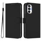 For Tecno Pova 3 Skin Feel Solid Color Leather Phone Case with Lanyard(Black) - 2