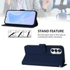 For Tecno Pova 3 Skin Feel Solid Color Leather Phone Case with Lanyard(Navy Blue) - 3