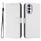 For Tecno Pova 3 Skin Feel Solid Color Leather Phone Case with Lanyard(White) - 2