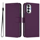 For Tecno Pova 3 Skin Feel Solid Color Leather Phone Case with Lanyard(Violet) - 2