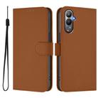 For Tecno Pova 4 Skin Feel Solid Color Leather Phone Case with Lanyard(Brown) - 2
