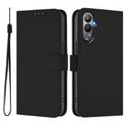 For Tecno Pova 4 Skin Feel Solid Color Leather Phone Case with Lanyard(Black) - 2