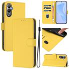 For Tecno Pova 4 Skin Feel Solid Color Leather Phone Case with Lanyard(Lemon Yellow) - 1
