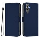 For Tecno Pova 4 Skin Feel Solid Color Leather Phone Case with Lanyard(Navy Blue) - 2
