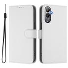 For Tecno Pova 4 Skin Feel Solid Color Leather Phone Case with Lanyard(White) - 2