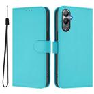 For Tecno Pova 4 Skin Feel Solid Color Leather Phone Case with Lanyard(Lake Blue) - 2