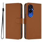 For Tecno Pova 4 Pro Skin Feel Solid Color Leather Phone Case with Lanyard(Brown) - 2