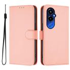 For Tecno Pova 4 Pro Skin Feel Solid Color Leather Phone Case with Lanyard(Pink) - 2
