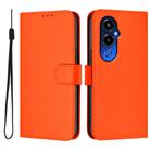 For Tecno Pova 4 Pro Skin Feel Solid Color Leather Phone Case with Lanyard(Orange) - 2