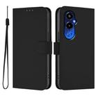 For Tecno Pova 4 Pro Skin Feel Solid Color Leather Phone Case with Lanyard(Black) - 2