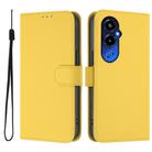 For Tecno Pova 4 Pro Skin Feel Solid Color Leather Phone Case with Lanyard(Lemon Yellow) - 2