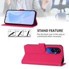 For Tecno Pova 4 Pro Skin Feel Solid Color Leather Phone Case with Lanyard(Rose Red) - 3