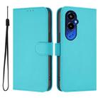 For Tecno Pova 4 Pro Skin Feel Solid Color Leather Phone Case with Lanyard(Lake Blue) - 2