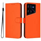 For Tecno Pova 5 Skin Feel Solid Color Leather Phone Case with Lanyard(Orange) - 2