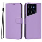 For Tecno Pova 5 Skin Feel Solid Color Leather Phone Case with Lanyard(Lavender Purple) - 2