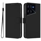 For Tecno Pova 5 Skin Feel Solid Color Leather Phone Case with Lanyard(Black) - 2