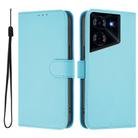 For Tecno Pova 5 Skin Feel Solid Color Leather Phone Case with Lanyard(Sky Blue) - 2