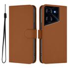 For Tecno Pova 5 Pro 5G Skin Feel Solid Color Leather Phone Case with Lanyard(Brown) - 2