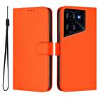 For Tecno Pova 5 Pro 5G Skin Feel Solid Color Leather Phone Case with Lanyard(Orange) - 2