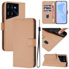 For Tecno Pova 5 Pro 5G Skin Feel Solid Color Leather Phone Case with Lanyard(Nude) - 1