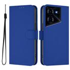 For Tecno Pova 5 Pro 5G Skin Feel Solid Color Leather Phone Case with Lanyard(Dark Blue) - 2