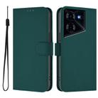 For Tecno Pova 5 Pro 5G Skin Feel Solid Color Leather Phone Case with Lanyard(Dark Green) - 2