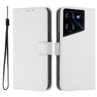 For Tecno Pova 5 Pro 5G Skin Feel Solid Color Leather Phone Case with Lanyard(White) - 2