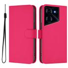 For Tecno Pova 5 Pro 5G Skin Feel Solid Color Leather Phone Case with Lanyard(Rose Red) - 2