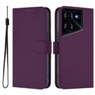 For Tecno Pova 5 Pro 5G Skin Feel Solid Color Leather Phone Case with Lanyard(Violet) - 2