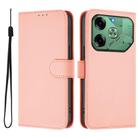 For Tecno Pova 6 4G Skin Feel Solid Color Leather Phone Case with Lanyard(Pink) - 2
