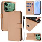 For Tecno Pova 6 4G Skin Feel Solid Color Leather Phone Case with Lanyard(Nude) - 1