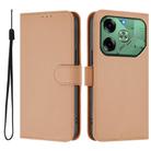For Tecno Pova 6 4G Skin Feel Solid Color Leather Phone Case with Lanyard(Nude) - 2