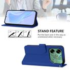 For Tecno Pova 6 4G Skin Feel Solid Color Leather Phone Case with Lanyard(Dark Blue) - 3