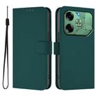 For Tecno Pova 6 4G Skin Feel Solid Color Leather Phone Case with Lanyard(Dark Green) - 2